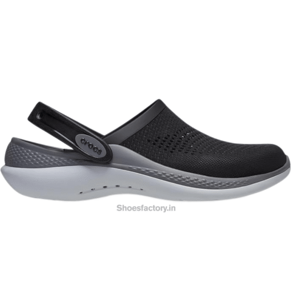 Crocs Literide 360 Full Black Grey - First Copy Crocs