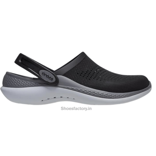 Crocs Literide 360 Full Black Grey - First Copy Crocs