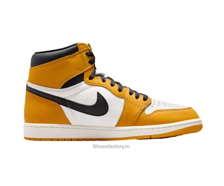 Nike Air Jordan 1 High Yellow Ocher Black And White - Nike First Copy Shoes