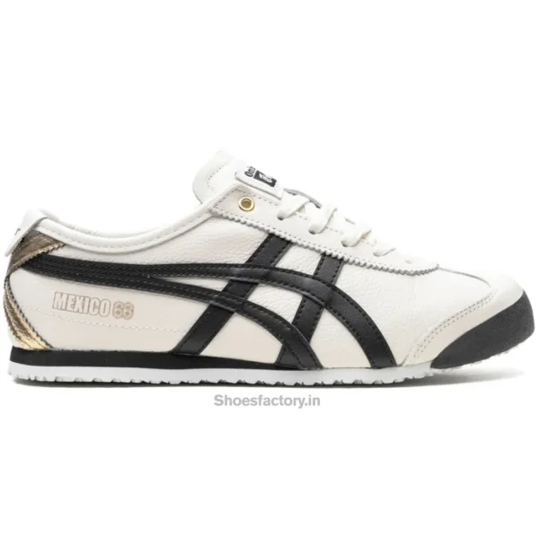 Onitsuka Tiger Mecico 66 Cream Black Gold - Onitsuka Tiger First Copy Shoes