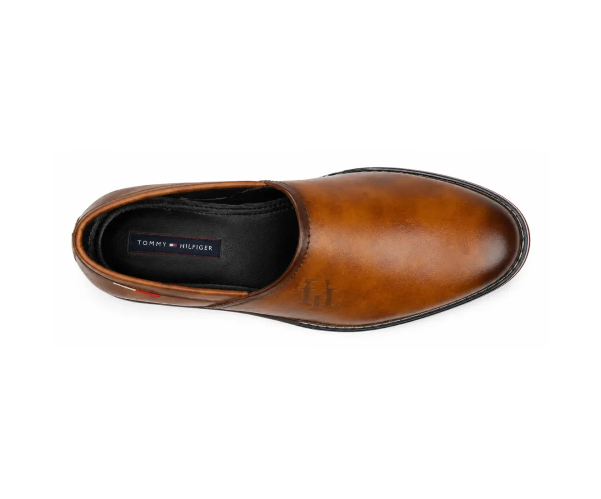 Tommy Hilfiger Tan Camel Brown Moccasins - First Copy Formal Shoes For Men