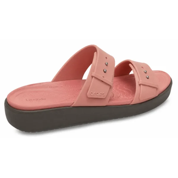 Crocs Sandals Flat Pink & Taupe Crocs - First Copy Crocs For Women