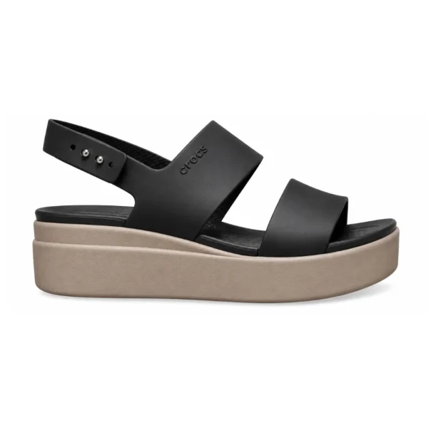 Crocs sandals Heel Black & Mushroom Crocs - First Copy Crocs For Women