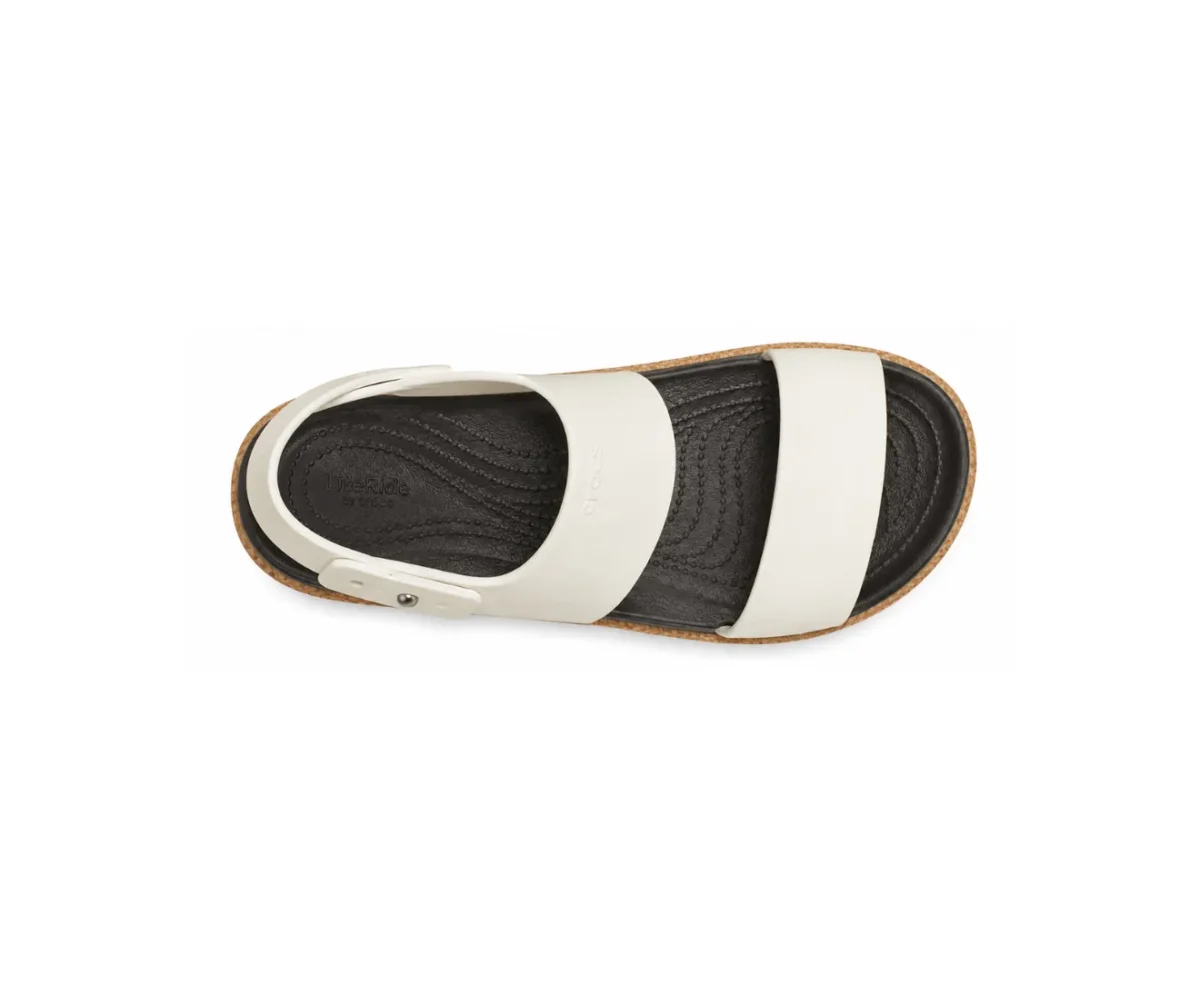 Crocs Sandals Heel White Cream & Cork - First Copy Crocs For Women