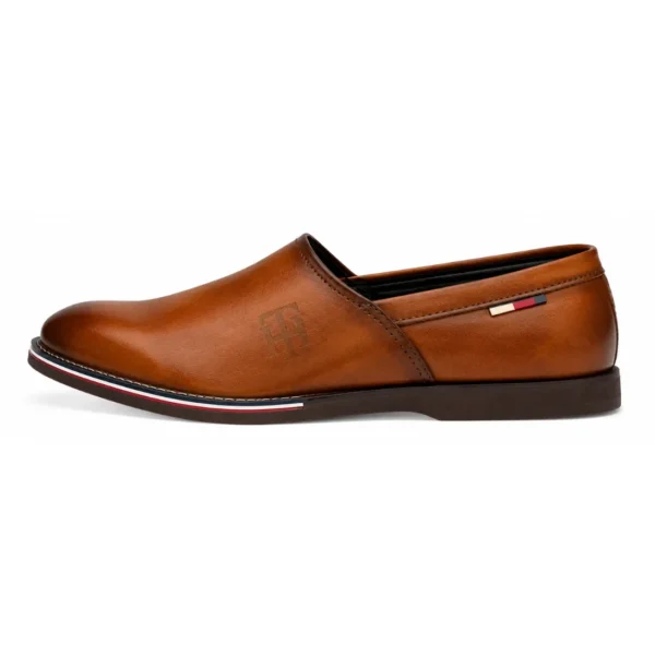 Tommy Hilfiger Tan Camel Brown Moccasins - First Copy Formal Shoes For Men