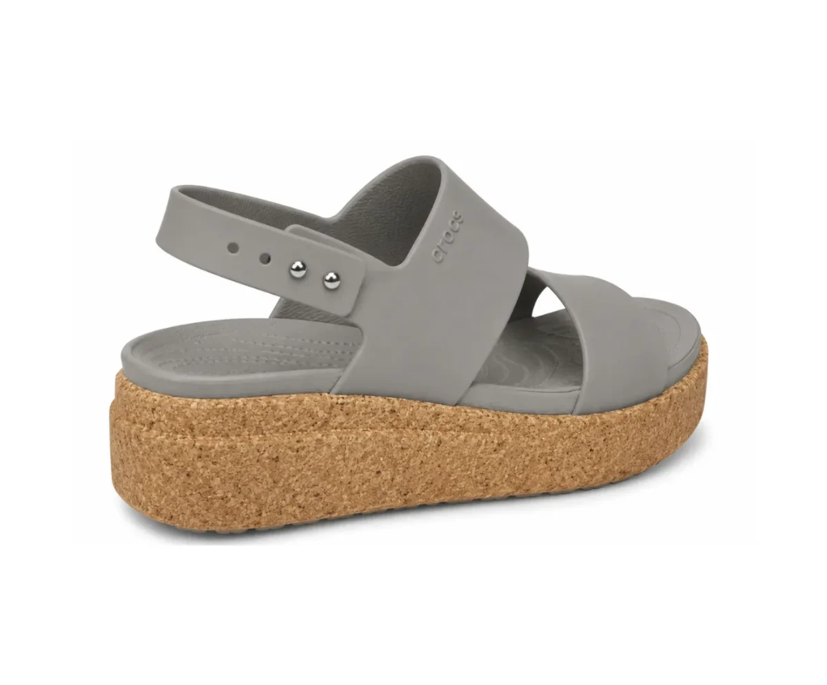 Crocs Sandal Heel Grey & Cork - First Copy Crocs For Women