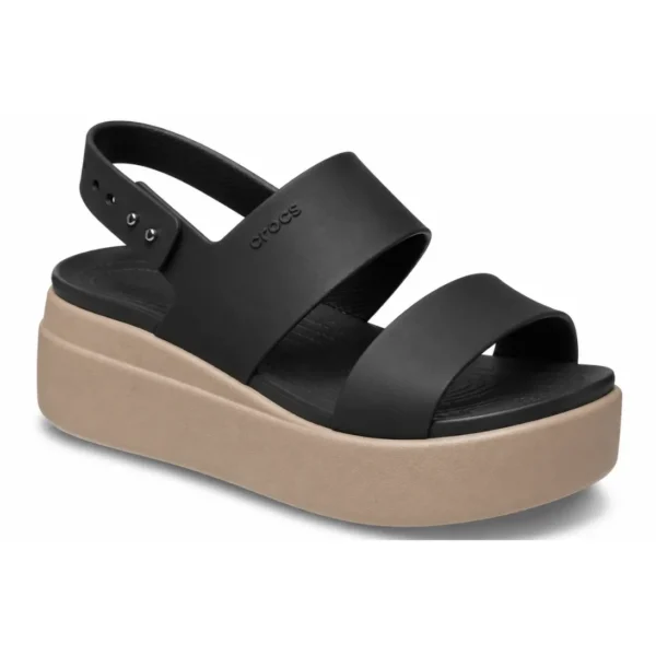 Crocs sandals Heel Black & Mushroom Crocs - First Copy Crocs For Women