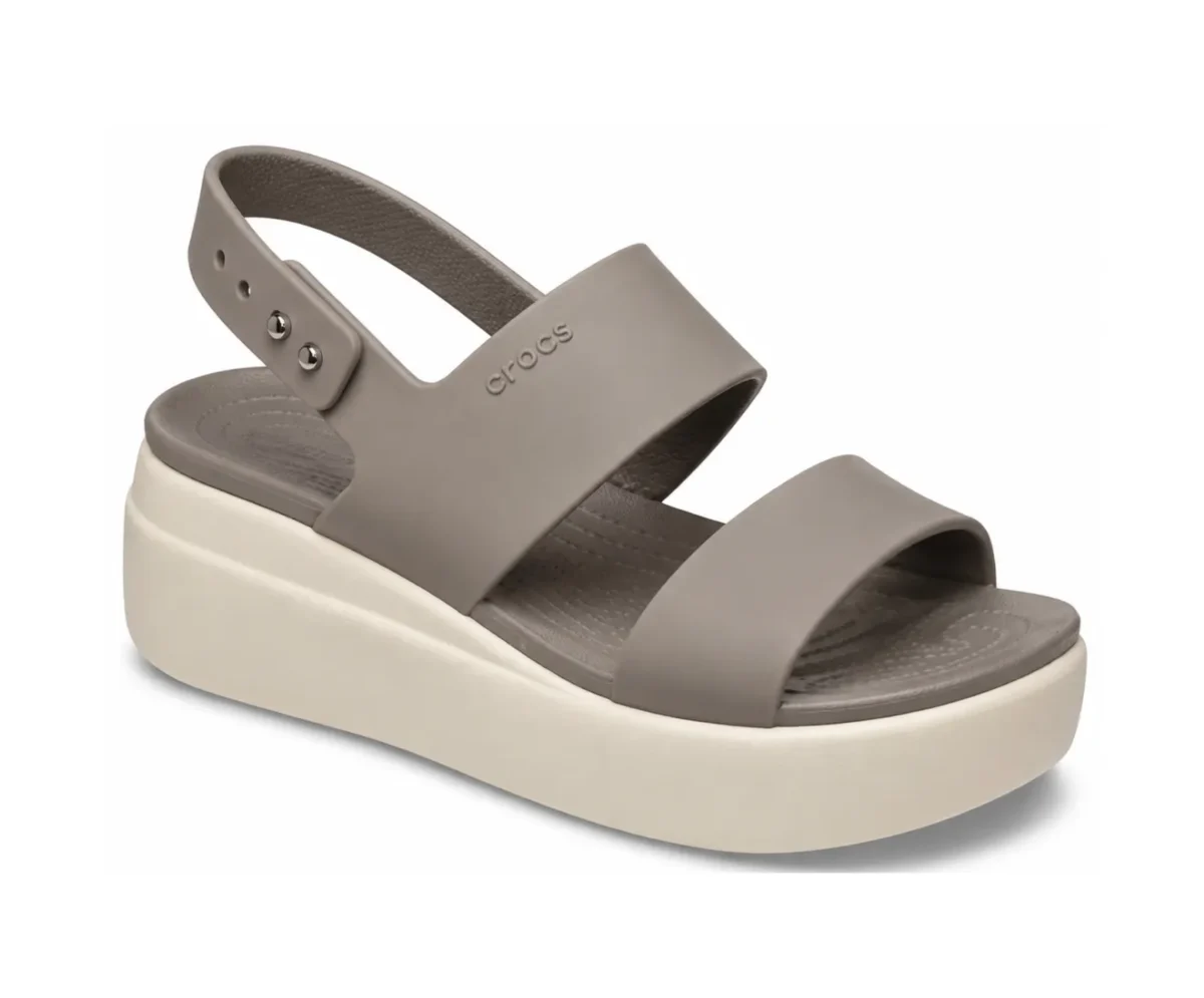 Crocs Sandals Heels Mushroom & White - First Copy Crocs For Women