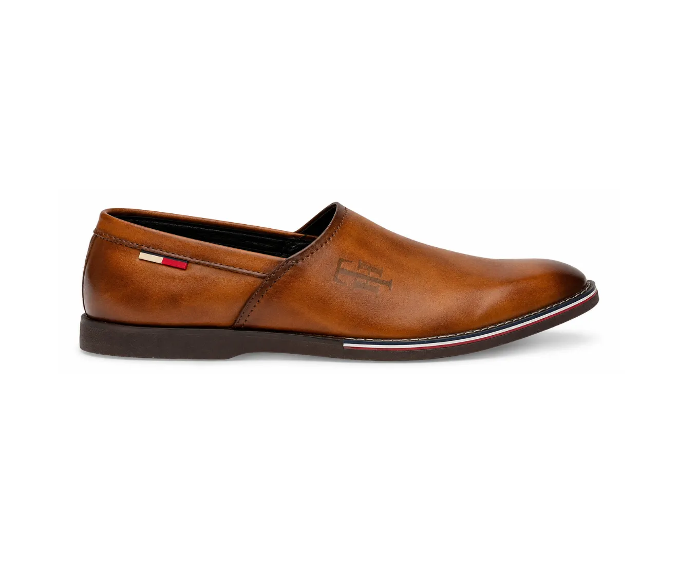 Tommy Hilfiger Tan Camel Brown Moccasins - First Copy Formal Shoes For Men