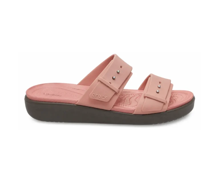 Crocs Sandals Flat Pink & Taupe Crocs - First Copy Crocs For Women
