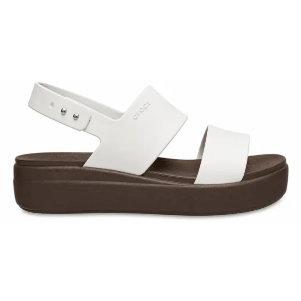 Crocs Sandals Heels White & Brown - First Copy Crocs For Women