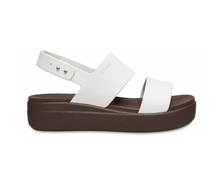 Crocs Sandals Heels White & Brown - First Copy Crocs For Women