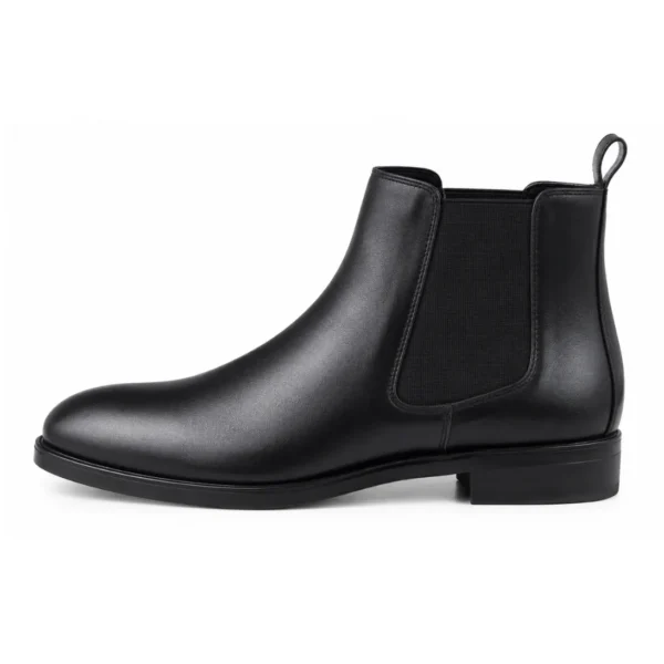 Zara Black Smooth Chelsea Boots - First Copy Formal Shoes For Men