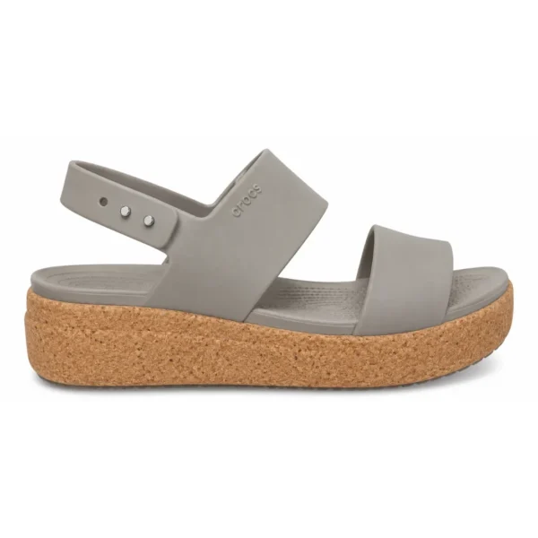 Crocs Sandal Heel Grey & Cork - First Copy Crocs For Women