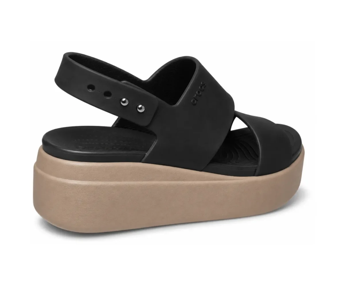 Crocs sandals Heel Black & Mushroom Crocs - First Copy Crocs For Women