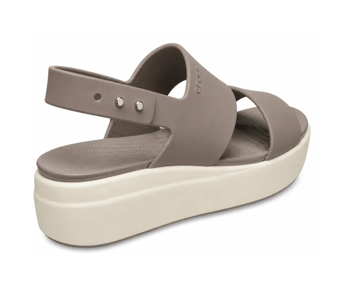 Crocs Sandals Heels Mushroom & White - First Copy Crocs For Women
