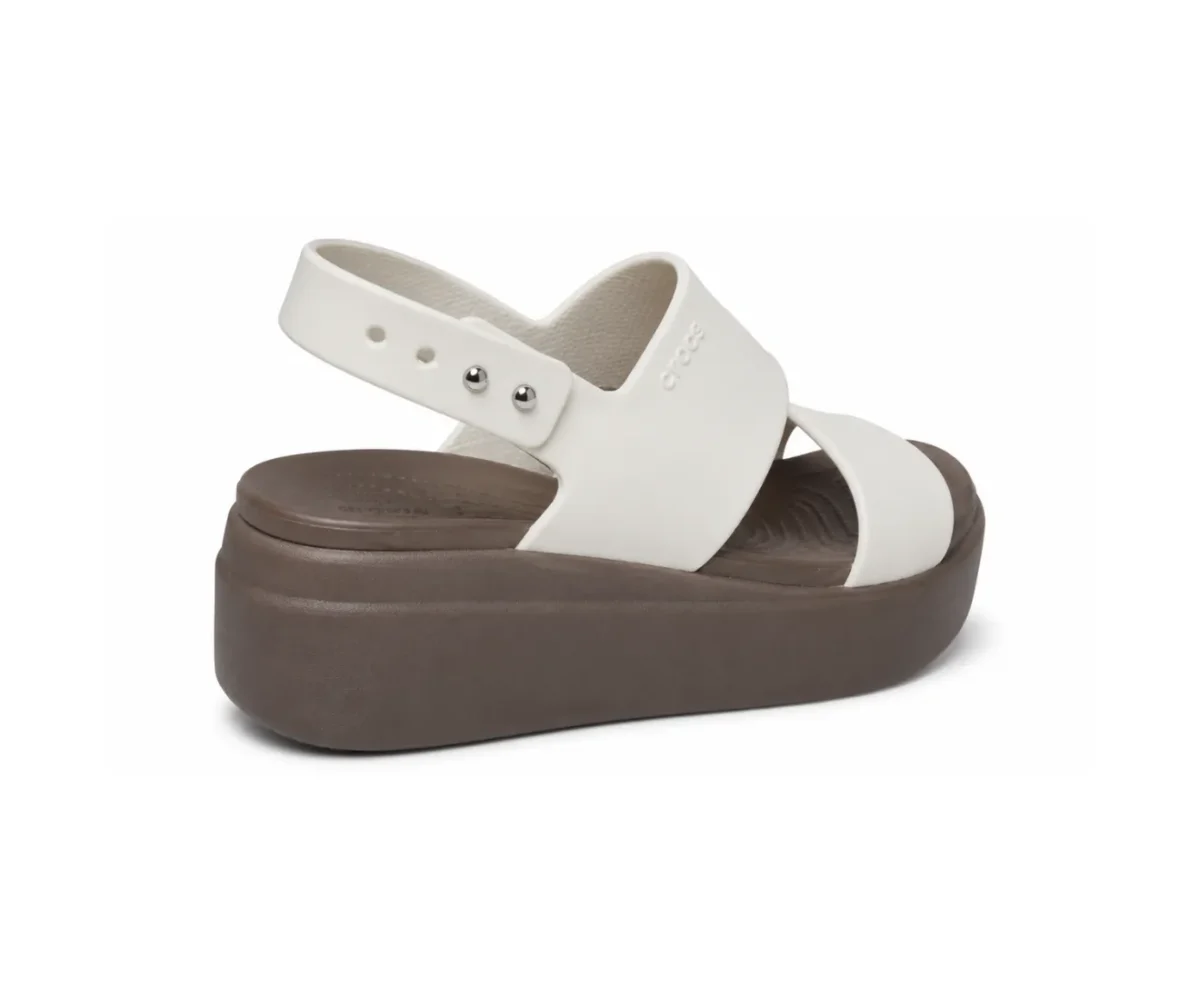 Crocs Sandals Heels White & Brown - First Copy Crocs For Women