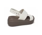 Crocs Sandals Heels White & Brown - First Copy Crocs For Women
