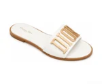 Christain Dior Flats White Golden