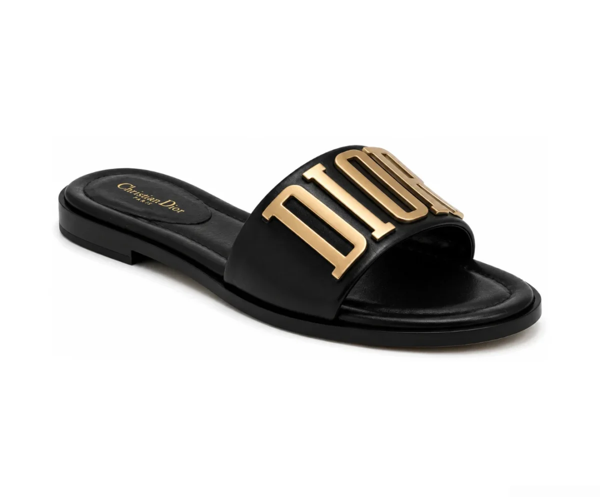 Christian Dior Flats Black Golden