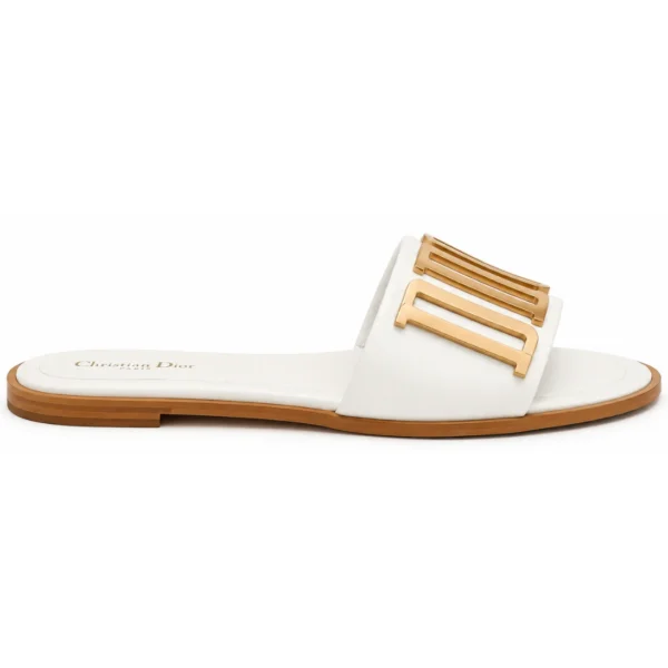 Christain Dior Flats White Golden