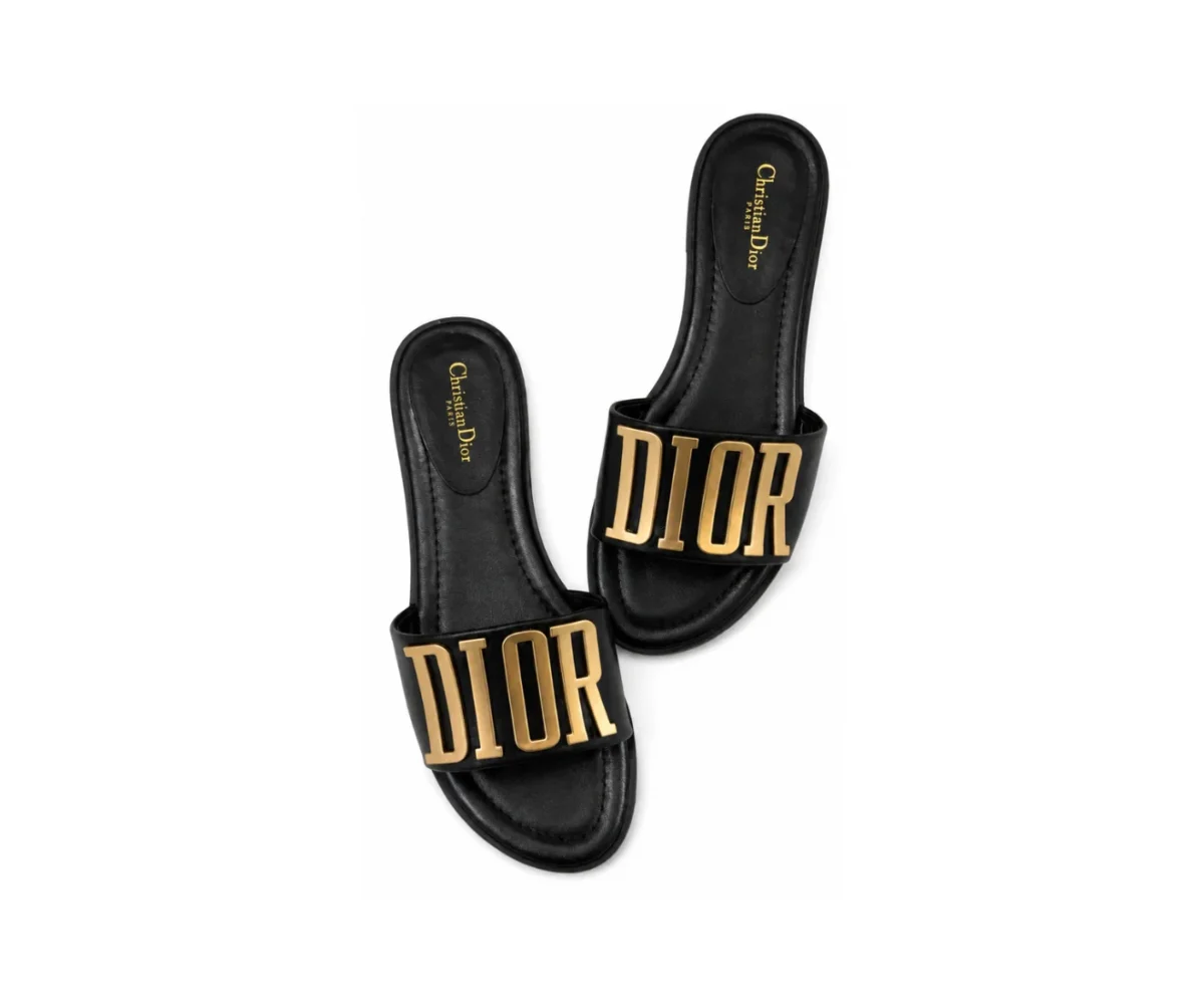 Christian Dior Flats Black Golden