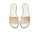 Christain Dior Flats White Golden