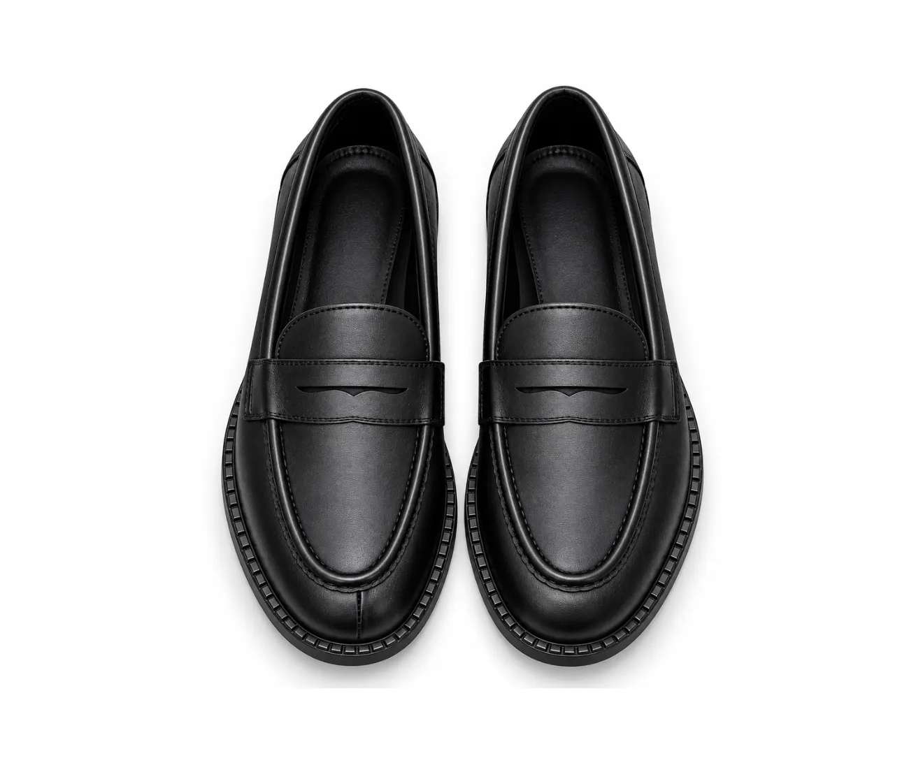 Rosso Brunello Leather Double Design Moccasins Black - First Copy Formal Shoes