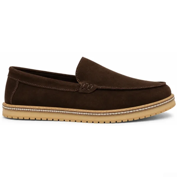 Zara Moccasins Dark Brown Suede Leather - First Copy Formal Shoes