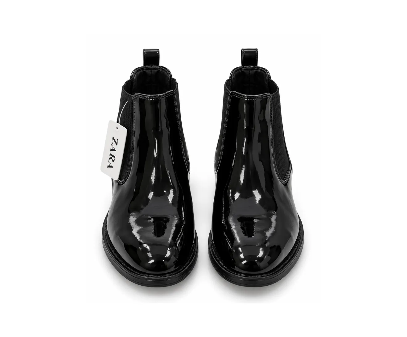 Zara Patent Chelsea Black - First Copy Formal Shoes