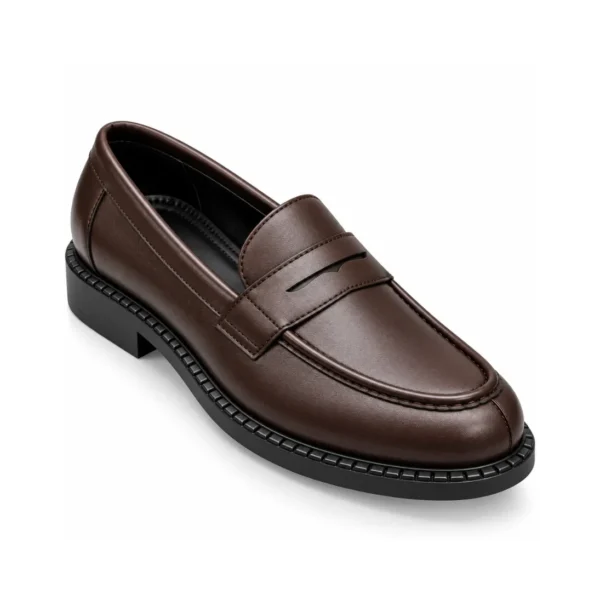 Rosso Brunello Leather Moccasins Double Design Brown - First Copy Formal Shoes