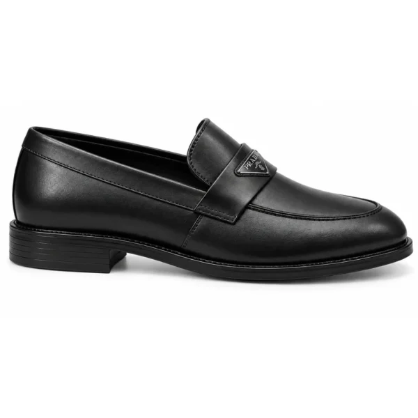 Prada Moccasins Leather Formals Black - First Copy Formal Shoes