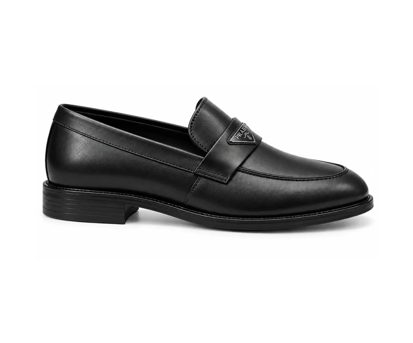 Prada Moccasins Leather Formals Black - First Copy Formal Shoes