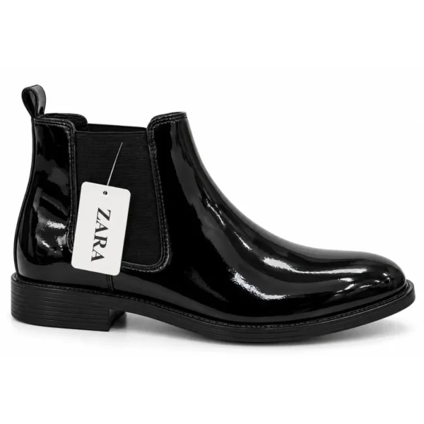 Zara Patent Chelsea Black - First Copy Formal Shoes