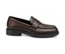 Rosso Brunello Leather Moccasins Double Design Brown - First Copy Formal Shoes