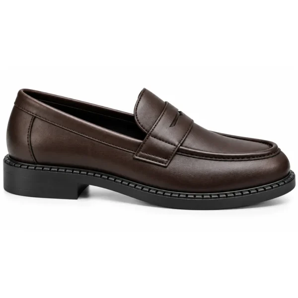 Rosso Brunello Leather Moccasins Double Design Brown - First Copy Formal Shoes