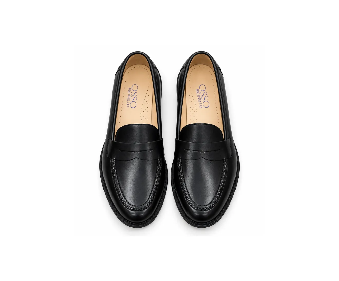 Rosso Brunello Leather Moccasins Black - First Copy Formal Shoes