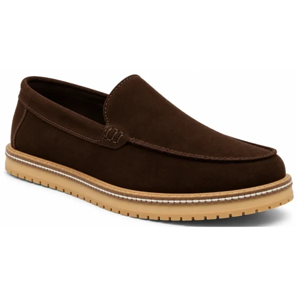 Zara Moccasins Dark Brown Suede Leather - First Copy Formal Shoes