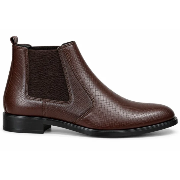 Grey Code Crocodile Chelsea Brown Leather - First Copy Formal Shoes