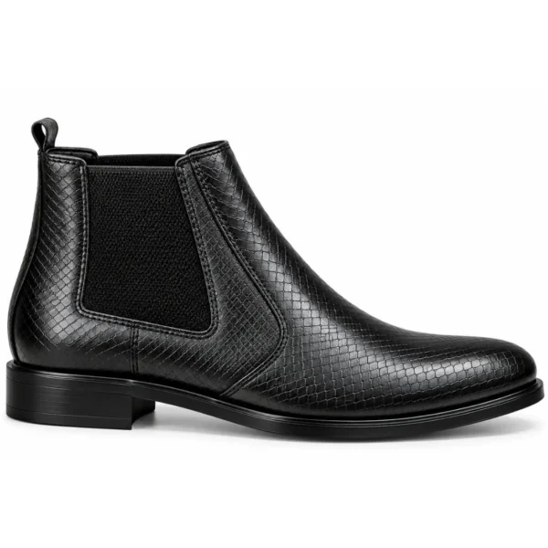Grey Code Crocodile Chelsea Black Leather - First Copy Formal Shoes