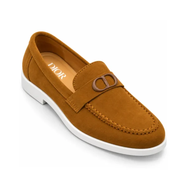 Dior Moccasins Suede Leather Tan - First Copy Formal Shoes